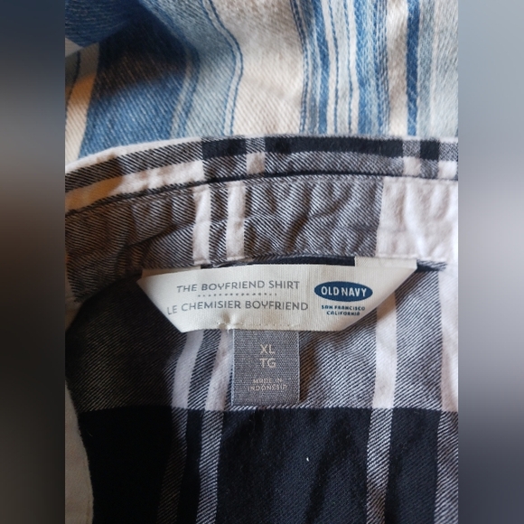 GAP LADIES BOYFRIEND BUTTON DOWN FLANNEL SHIRT SIZE XL - Picture 2 of 3